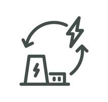 Energy types related icon outline and linear vector. vector