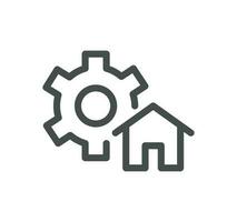 Smart house related icon outline and linear vector. vector