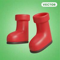 jardín botas 3d vector icono colocar, en un verde antecedentes