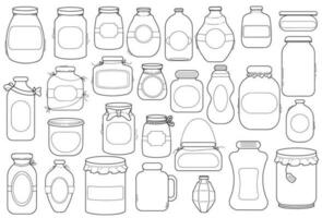 Set of hand-drawn doodle illustrations jar vector