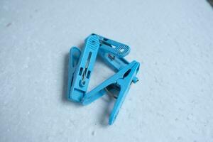 photo of a blue clothespin