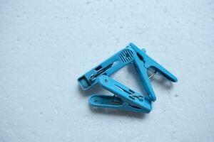 photo of a blue clothespin