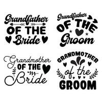 bridal party T-Shirt Design Digital Download Bundle vector