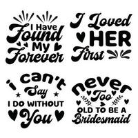 bridal party T-Shirt Design Digital Download Bundle vector