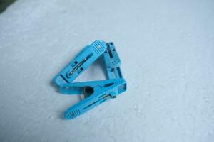 photo of a blue clothespin