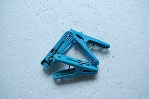 photo of a blue clothespin