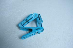 photo of a blue clothespin