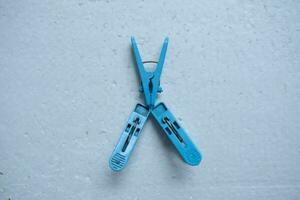 photo of a blue clothespin