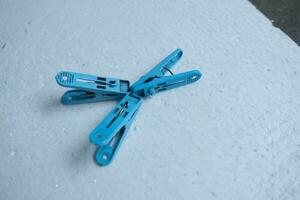 photo of a blue clothespin