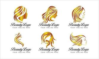 Luxury Hair Salon Logo Pack vector