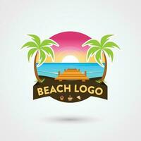 diseño de logotipo de playa vector