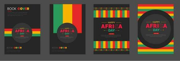 happy Africa day background or book cover design Template set. vector