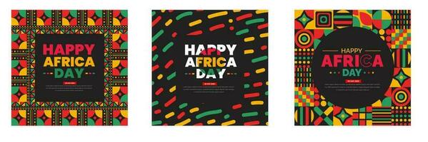 happy Africa day social media post banner design template set. happy Africa day background or banner design Template. vector