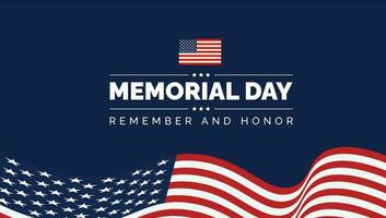 Happy Memorial Day Background or banner design template Vector Illustration. Remember and Honor.  National American holiday illustration. Vector Memorial day greeting card or background design.