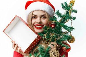 pretty woman in santa costume fun gifts holiday photo