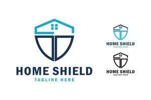 Home and shield logo. suitable for real estate logo, architecture, construction. Vector illustration, icon, logo design. simple design editable