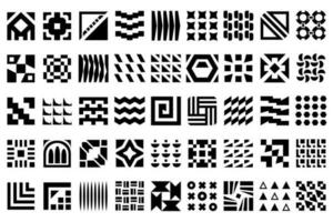 Abstract geometric patterns design collection. Set of black and white decorative design elements. vector