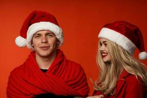 family in New Year's clothes Christmas holiday studio Lifestyle photo