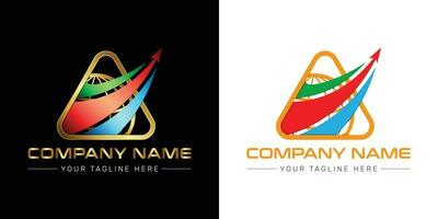 Export logo design, colorful abstract vector branding logo.