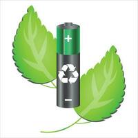 Battery recycling icon vector illustration symbol