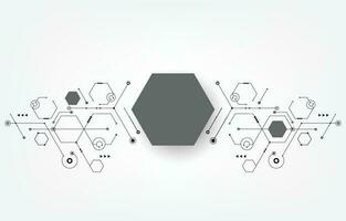 white technology background.computer cyber network.geometric hexagon shape. vector