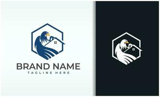 Eagle house real estate logo vector