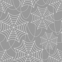 Vector seamless pattern for Halloween design with spider cobweb in white and grey colours
