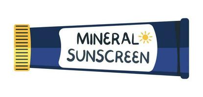 Mineral sunscreen tube of cream vector illustration