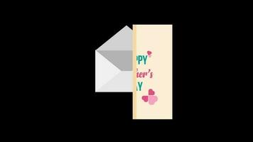 Happy mothers day greeting card opener animation black background video