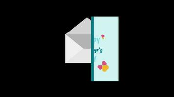 Happy fathers day greeting card opener animation black background video