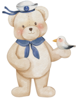 Teddy Bär Matrose nautisch Aquarell png