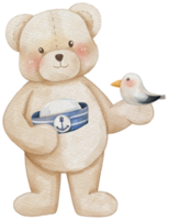 Teddy Bär Matrose nautisch Aquarell png