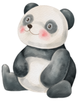 Panda cute animal watercolor character png