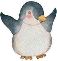 pinguim fofa animal aguarela personagem png