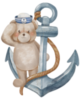 Teddy bear Sailor Nautical watercolor png