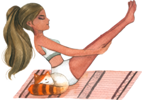 yoga méditation aquarelle png