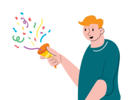 people holding confetti popper. Party Icon illustration png