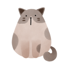 linda gris gato con modelo png