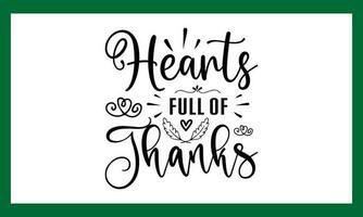 Hearts Full Of Thanks T Shirt Design File vector