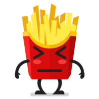 Shy French fries character emoji png