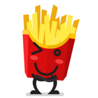 encantador francés papas fritas personaje emoji png