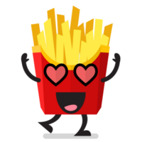 In love French fries character emoji png