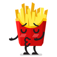 French fries character emoji is kissing png