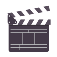 Movie clapper in flat style png