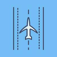 Plane on Runway Vector Icon