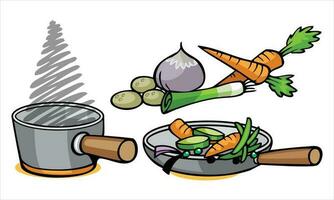 fruits and vegetable set illustration vector
