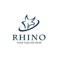 Rhino logo design - vector illustration, emblem rhino logo on white background, suitable for your design need, logo, illustration, animation, etc.