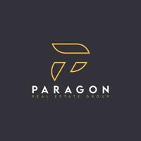 Paragon minimalist P letter logo design vector