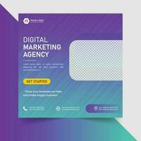 digital marketing agency and corporate social media post template vector