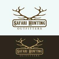 Safari Hunting minimalist logo design vector